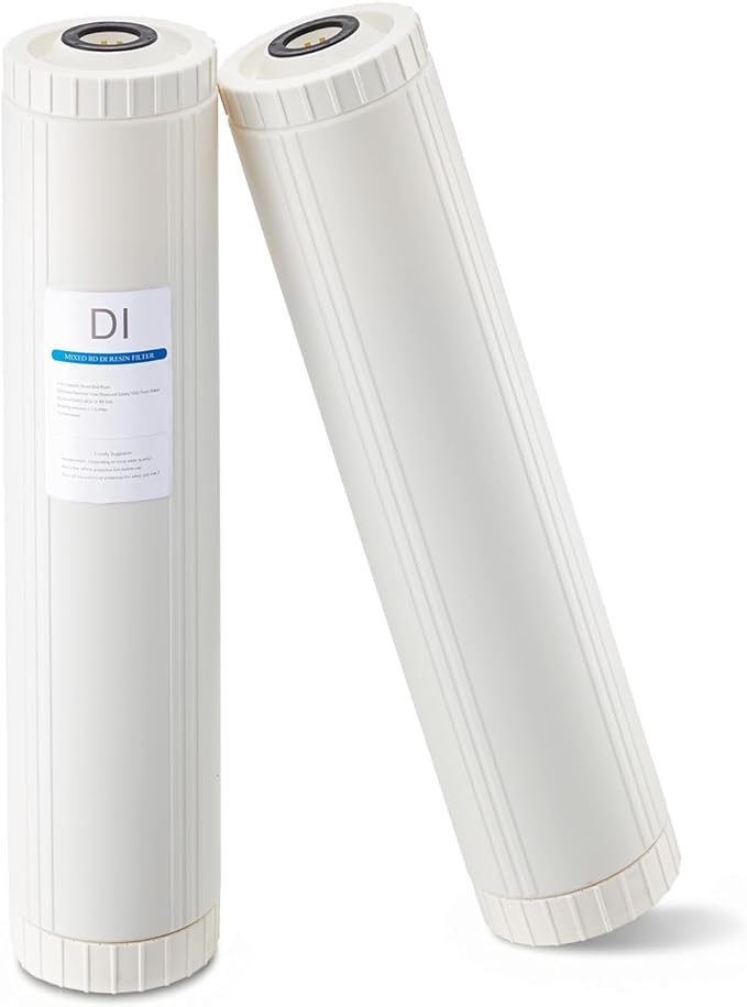 VEVOR Deionized Filter for Spotless Car Wash System, 2 x 4L Mixed-Bed DI Resin Filter Replacement - Compatible with PRS-207SLXC, PRS-TCXC, PRS-TCXC-PT, PRS-207XCGB Deionized Water System