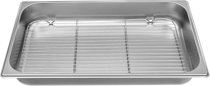 DYNAMI Stainless Steel Baking Pan with Cooling Rack,21x13.2x2.5in Stainless Steel Deep Roasting Pan with Grill,Rectangular Large Bakeware Multipurpose Cooking Sheet Pan