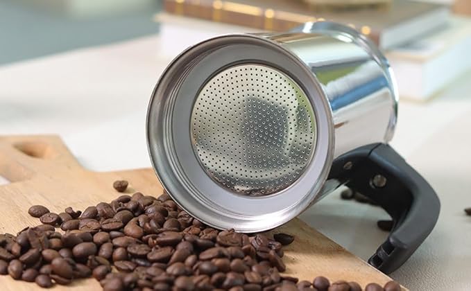 Sivaphe 9 Cup Stovetop Espresso Coffee Maker Replacement Infuser Parts Only for 450ml Stainless Steel Italian Moka Pot, 1 Filter and 3 Silicone Gasket Seals