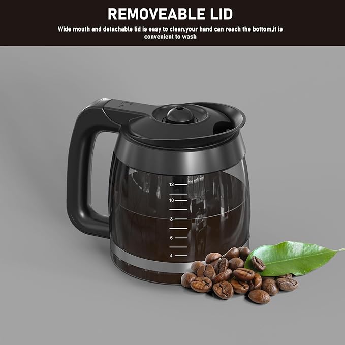 CE251 12-Cup Glass Carafe Pot Replacement Compatible with Ninja Coffee Brewer Maker, Fit Models CE251 CE201 CE201C CE200 CE200C Model# XGLSLID200, 1 Pack