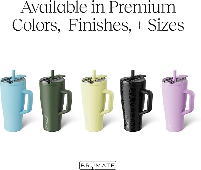BrüMate Era Flip 30oz Tumbler with 100% Leakproof Covered Straw Lid | Hygienic Covered Straw | Insulated Stainless Steel Water Bottle with Handle | Cup Holder Friendly | BPA-Free (Onyx Leopard)