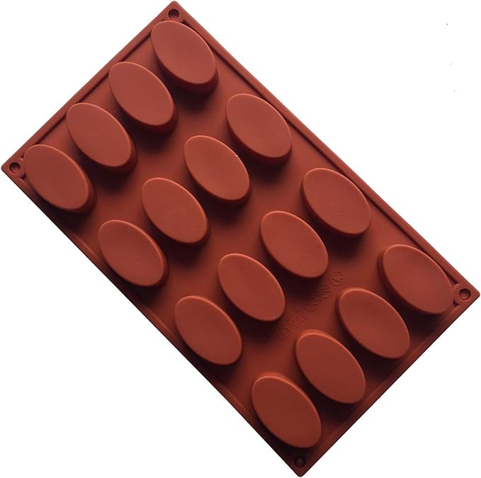 Joyeee Oval Silicone Pudding Mold, Reusable Silicone DIY Mold Tins Case, Baking Cake Biscuit Cupcake Chocolate Pastry Candy Fondant Ice Cube For Wedding, New Year Party, Family Friends Festival Gift