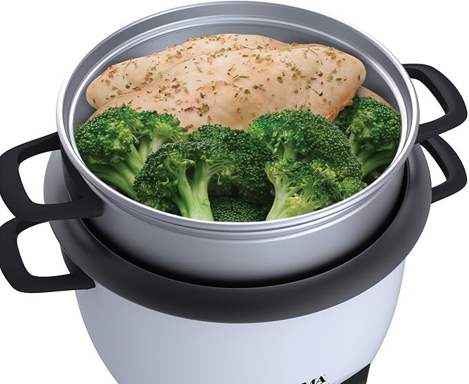 Aroma Housewares 14-Cup (Cooked) (7-Cup UNCOOKED) Pot Style Rice Cooker and Food Steamer (ARC-747-1NG),White