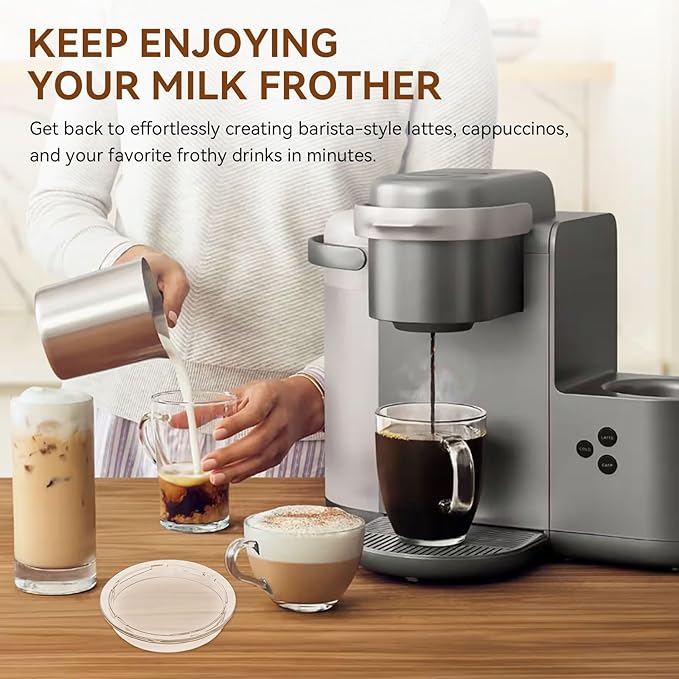 Milk Frother Lid for Keurig K-Café Coffee Maker, Milk Frother Replacement Lids, Hot and Cold Frothing Cup Lid Only for Keurig K-Café Single Serve Latte & Cappuccino Coffee Machine(2 Pack)
