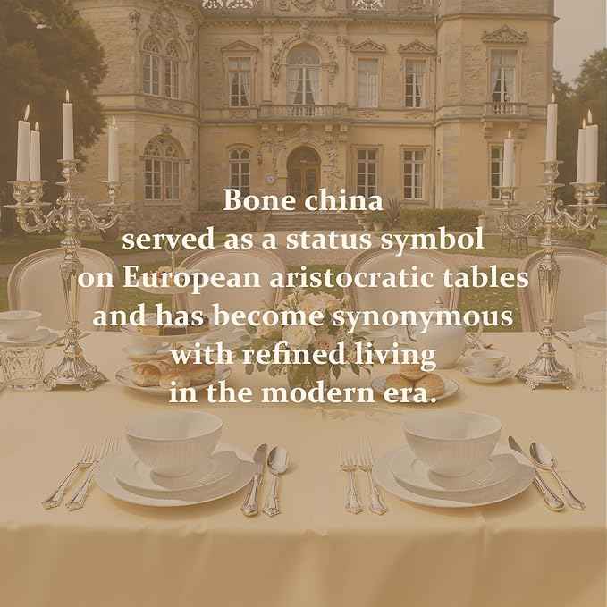 KINGSTONE Bone China Dinnerware Set, 24-Piece White Lightweight Porcelain with Textured Design Service for 8, Plates, Bowls, for Family Dining, Restaurants, Gifting,Microwave and Dishwasher Safe