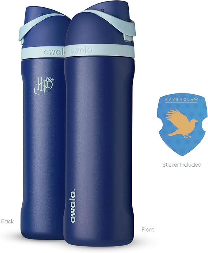 Owala Harry Potter FreeSip Insulated Stainless Steel Water Bottle with Straw, BPA-Free Sports Water Bottle, Great for Travel, 24 Oz, Ravenclaw