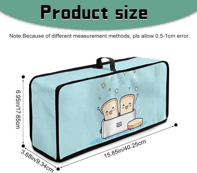 Cute Bread Man Toaster Cover 2 Slice, Machine Washable 2 Slice Slim Toaster Cover Protective Dust Covers for Kitchen Appliances, Heat-Resistant Furniture Protectors
