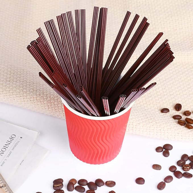 Coffee Stirrers Sticks 400 Individually Wrapped 6.7in,Disposable coffee straw stirring rod,Coffee Straw,Disposable Plastic Drink Stirrer Sticks Health and Safety Three-hole coffee straw