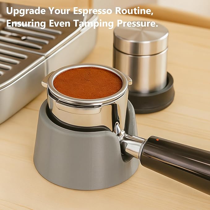 Luxe Cafe Accessories - Coffee Tamper Base for Ninja Espresso ES601, Handheld Portafilter Stand for Stable Tamping & Even Extraction, Anti-Slip PETG Base for Barista-Style Espresso at Home (GREY)