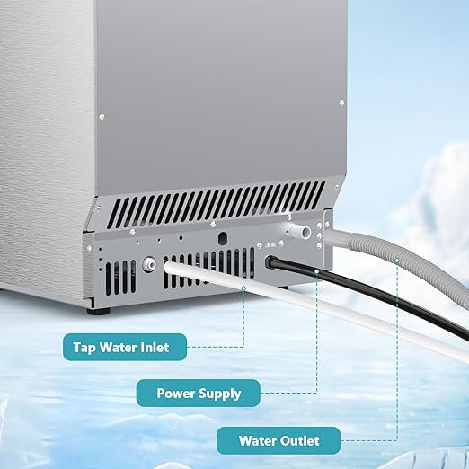 COWSAR Commercial Ice Maker Machine, Self-Cleaning Ice Machine for Home, Bar, Restaurant, Office and Outdoor,80Lbs/24H Freestanding Undercounter Ice Maker with 24Lbs Storage Capacity