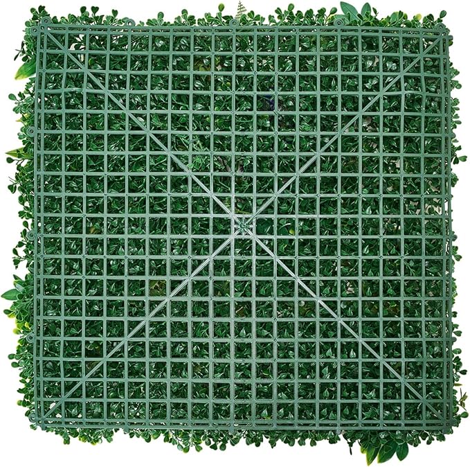 VEVOR Artificial Grass Wall Panels, 8 PCS 20 x 20 inch, 3D Combination Greenery Boxwood Panel for Indoor Outdoor Green Decor & Ivy Fence Covering, Privacy Backdrop Wall Hedge Screen for Garden