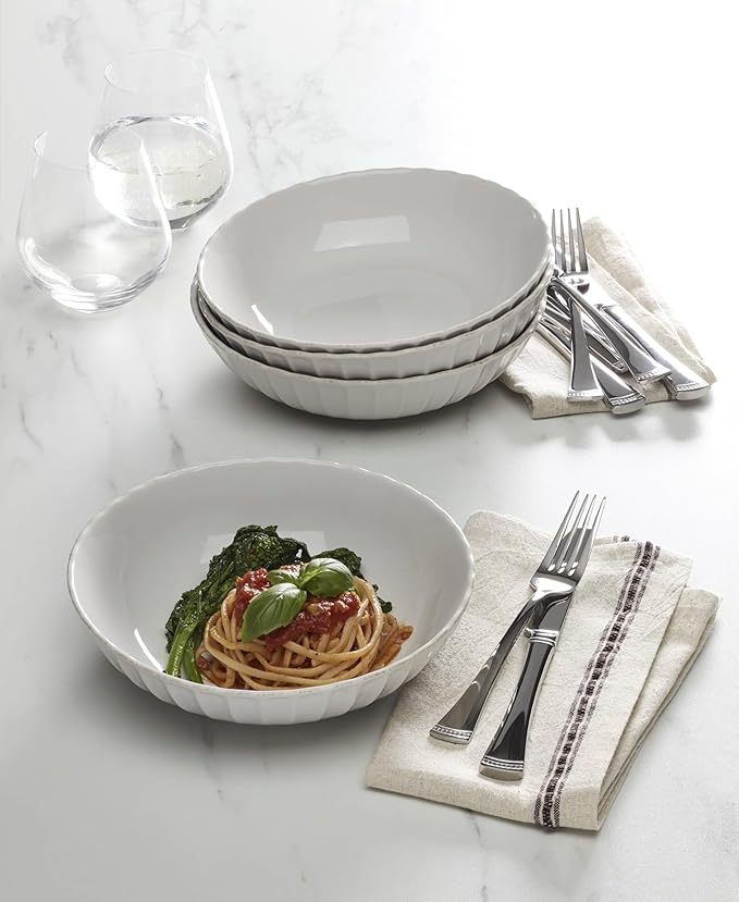 Lenox 897193 French Perle Scallop Pasta Bowls, Set of 4