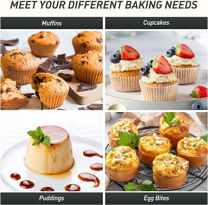 Socisen 24 Cups Silicone Muffin Pan with Metal Reinforced Frame Mini Size Cupcake Pan Tray Egg Bites Silicone Circle Cookie Molds Muffin Tin Tart Pans Non Stick Toxic Oven Safe Baking Sheet Set