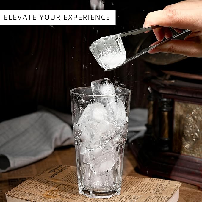 Ice Tongs With Scoop For Ice Bucket,Stainless Steel Silver Scopper,For Freezer And Kitchen