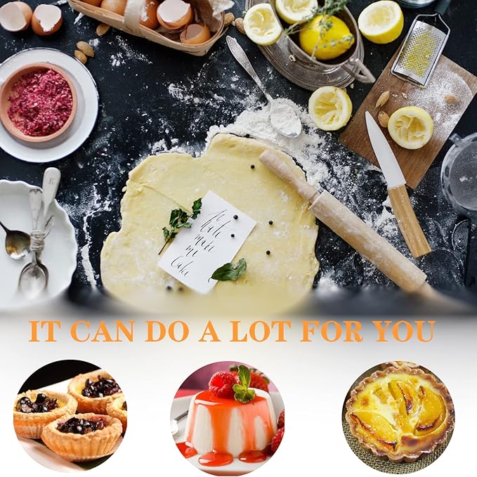 RICHSC-PAN Egg Tart Molds, 12 PCS Non-Stick Very Mini Tart Pans, Mini Tart Mold 3 InchTop, 1.7 Inch Bottom, 0.9Inch High, Carbon Steel, Kitchen Reusable Baking Tools.