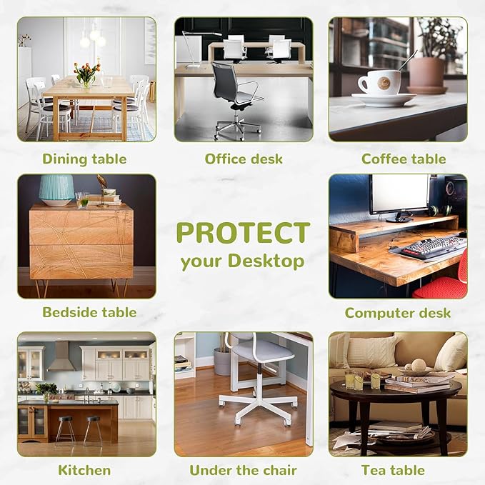 20 x 72 Inch Clear Table Cover Protector, Clear Table Protector for Dining Room Table, 1.5mm Plastic Table Cover, Waterproof Table Pad for Kitchen, Office