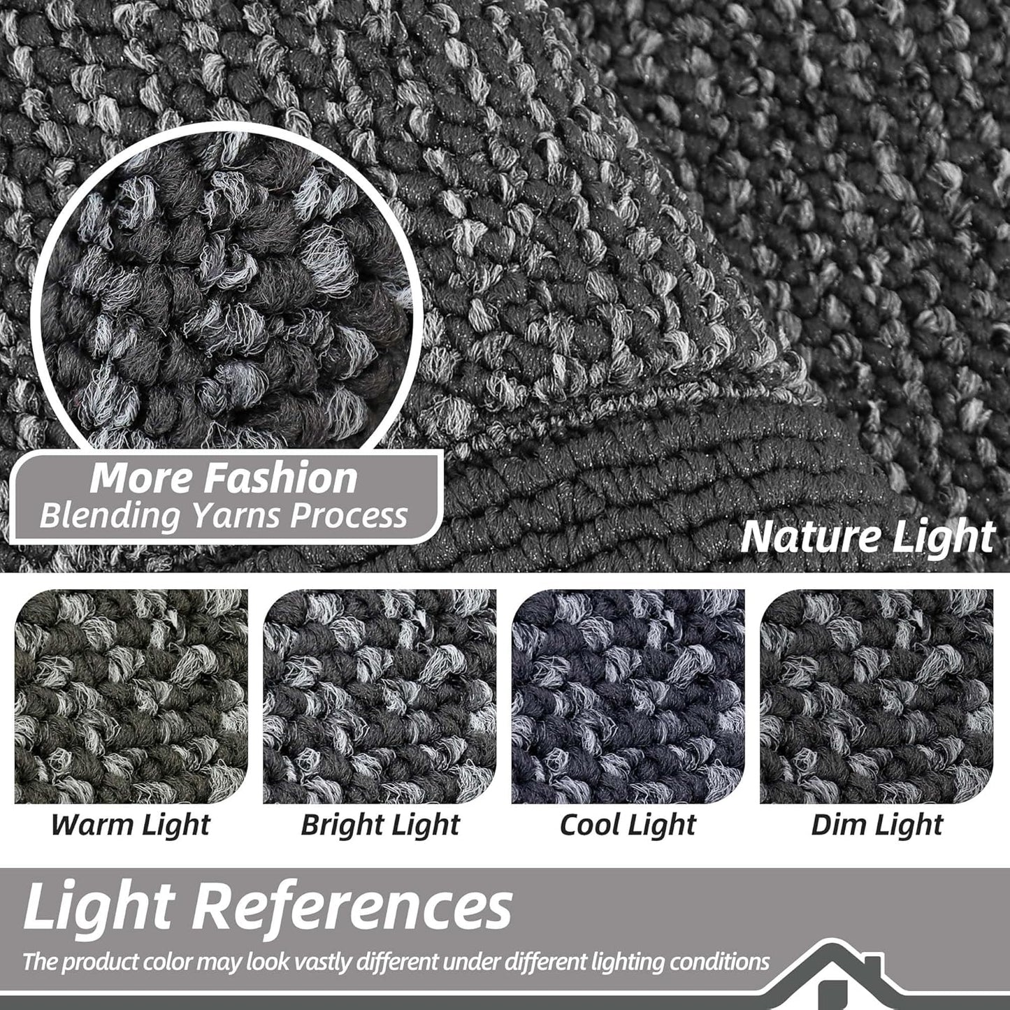 BEQHAUSE Indoor Door Mat 24" x 36", Dirt Trapper Door Mats Non-Slip Entryway Rugs Washable, Resist Dirt Absorbent Welcome Mat, Low Profile Floor Mats for Front Back Door and Entryway, Charcoal
