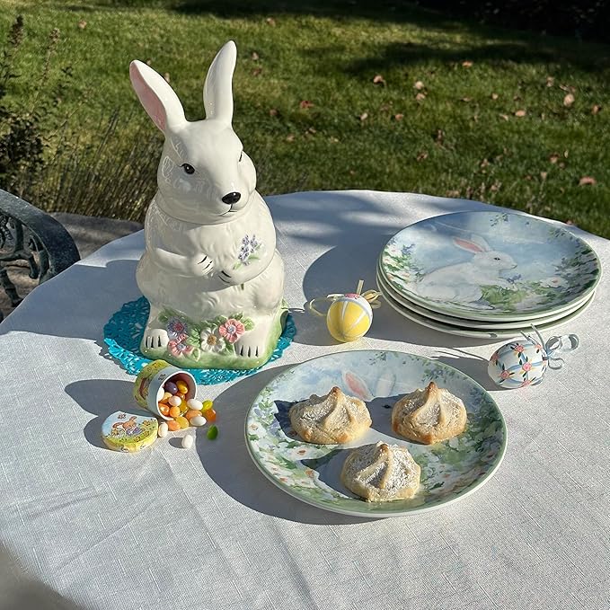 Certified International Easter Morning 3-D Bunny Cookie Jar, 64 oz.