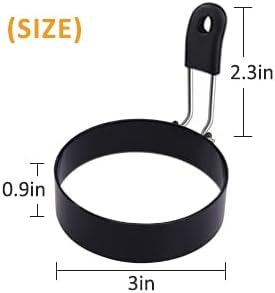 Yevior 4 Pack Eggs Rings,Round Egg Cooker Rings For Frying Shaping Cooking Eggs,Egg Maker Molds Kitchen Gadgets Egg Cooking Rings (4Pack)