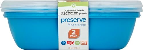 Preserve Food Storage Container, Set of 2, Aqua Blue