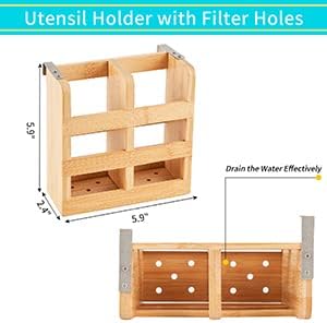 Bamboo Dish Drying Rack, 3-Tier Collapsible Wooden Dish Rack with Utensil Holder, Bamboo Dish Drainer Rack for Kitchen Counter 25pcs