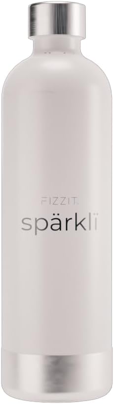FIZZIT Spärkli 1L Stainless Steel Carbonating Bottle | Compatible with Aarke II & III, Philips GoZero & Monten Soda Makers | Reusable Sparkling Water Bottle, Dishwasher Safe, BPA-Free-Eco-Friendly