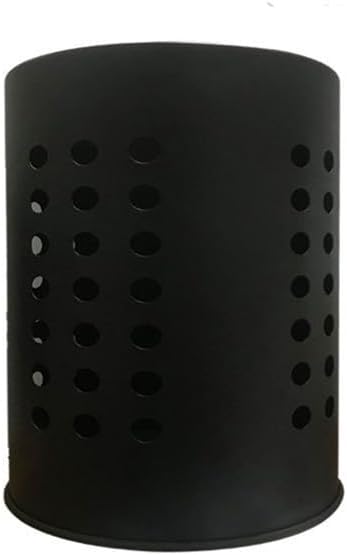 FABULETTA Stainless Steel Utensil Holder for Kitchen Countertop, Cutlery Drainer Rack with Drain Hole, Rust-Resistant Vertical Organizer Stand for Spoons and(Black Small)