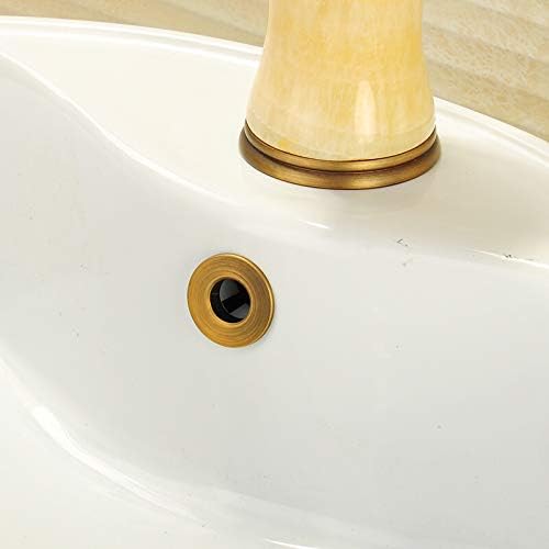Sink Basin Trim Overflow Cover Brass Insert in Hole Round Caps Antique Brass 2 PCS