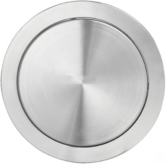 Trash Can Lid Countertop Built-in Trash Bin Balance Flap Cover Degree Rotation Stainless Steel Garbage Can Lid Waste Chute Swing Cover-Round
