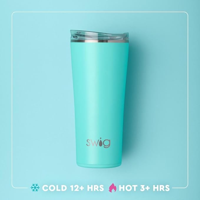 Swig Life 22oz Insulated Tumbler, Travel Coffee Tumbler with Lid, Cup Holder Friendly Travel Coffee Mug, Stainless Steel (Sun Chaser)