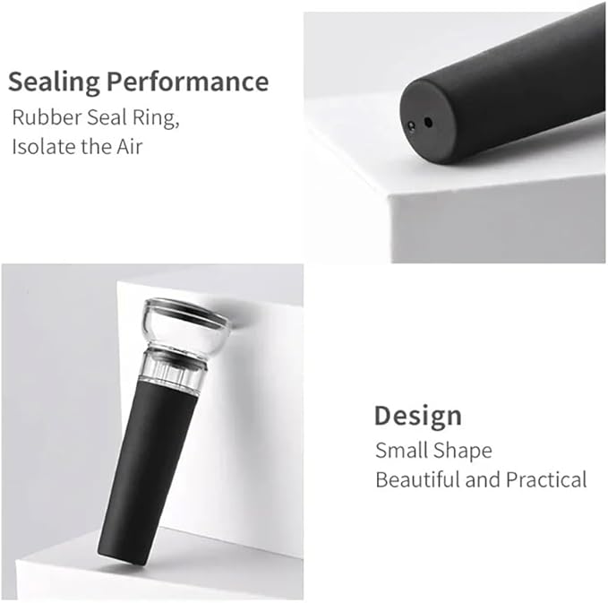 Black Silicone Stopper 1/2/3/4pcs, Wine Bottle Stopper With Built-in Vacuum, Wine Pump, Food Safety Silicone Cap, Vacuum Wine Stopper, Winery Accessories(4pcs)