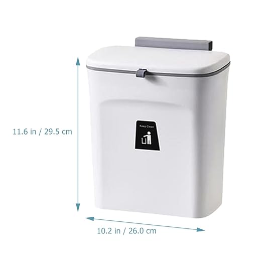 Kitchen Compost Bin with Lid 9l Hanging Trash Can Plastic Sealed Waste Basket with Inner Bucket for Home Wall-Mounted Food Scrap Storage and Recycling