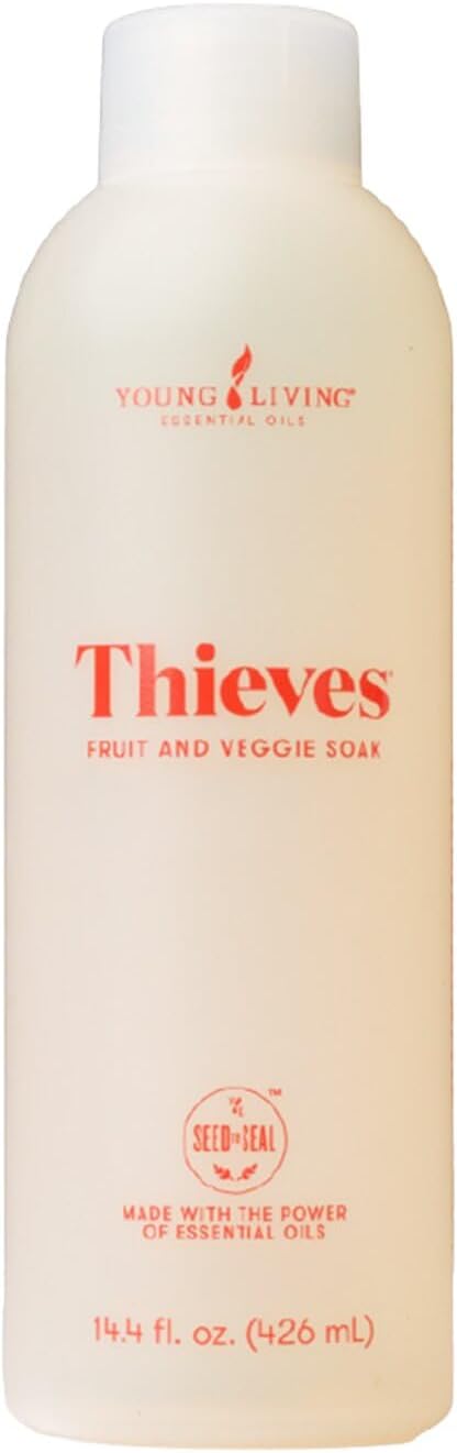 Young Living Thieves Fruit & Veggie Soak, 14.4 fl oz | Natural Home Care Cleanser | Gently Cleansing | Plant-Based | Infused with Water, Decyl Glucoside, Citric Acid, & Sodium Citrate