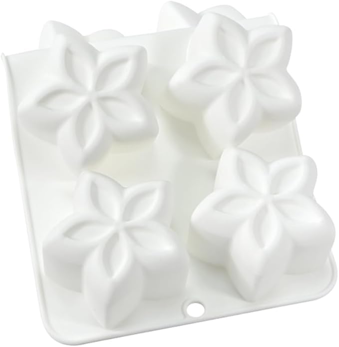 Flower Mousse Cake Mold, Food Grade Silicone Chocolate Dessert Baking Molds for Family Party Baking Pan (E_Pentagonal Flower)