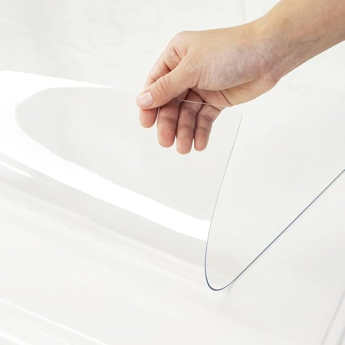 Warmstar Clear Table Cover Protector 44 x 96 Inch,1.5mm Thick Plastic Table Cover Rectangle,PVC Clear Table Protector,Desk Protector Mat for Kitchen, Dresser, Writing Desk，Dining Room Table