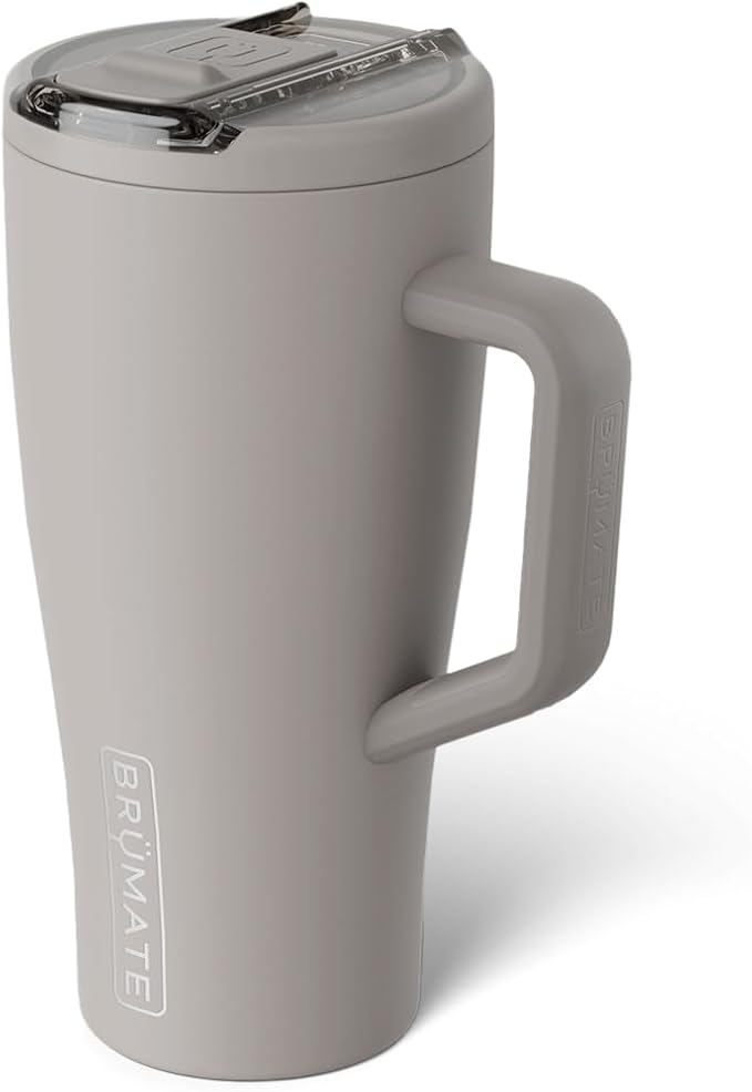 BrüMate Era Flip 30oz Tumbler with 100% Leakproof Covered Straw Lid | Hygienic Covered Straw | Insulated Stainless Steel Water Bottle with Handle | Cup Holder Friendly | BPA-Free (Mocha)