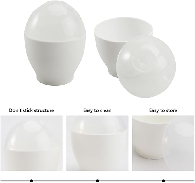 Mikinona 10pcs White Microwave Egg Steaming Cups Egg Holder Mini Cooker for Home Kitchen Steamed Bowls Specialty Cookware