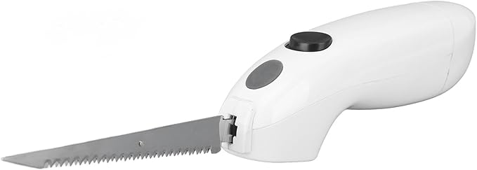 Electric Knife for Carving Meat, Poultry, Bread, Cordless Easy Electric Knife, 2 Serrated Stainless Steel Blades, Ergonomic Handle, Serving for Cooked Food