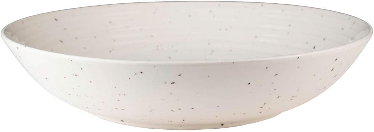 Sango Siterra Artist's Blend Stoneware Pasta Bowls (Set of 4) Multi Assorted Colors– Featuring Soft Gray, Blue, Green, and Ivory, for Everyday Dining & Entertainment, Microwave & Dishwasher Safe