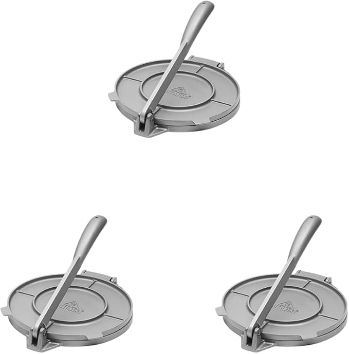 IMUSA USA Tortilla Press,8 Inch,Silver,(Pack of 3)