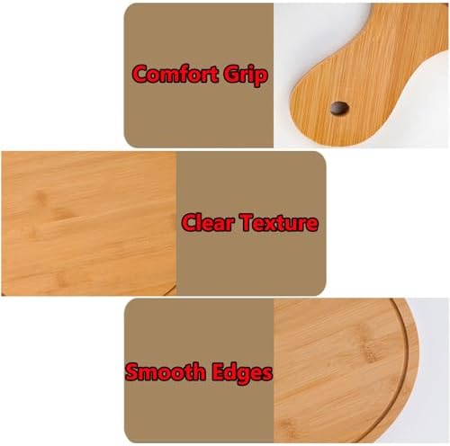 Pizza Serving Board Tray Set of 8, Wooden Lightweight Handles, Up to 13 Inches, Pizza Making Storage, Perfect for Parties and Gatherings,Light Brown,8inch