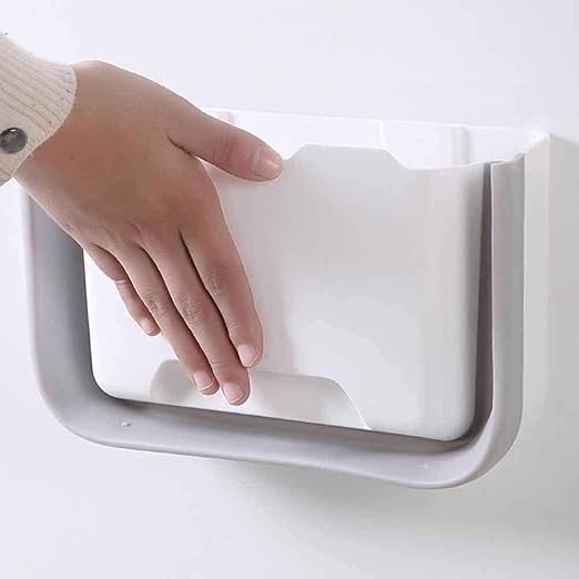 Hanging Trash Can, Kitchen Garbage Bin Waste Bins, Trash Can Kitchen Cabinet Door Wall Mounted Folding Waste Bin Kitchen Cabinet Door Hanging Trash Can Home Mounted Folding Storage Bin ( Color : A )