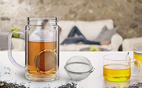 Fu Store 2pcs Stainless Steel Mesh Tea Ball 2.1 Inch Tea Strainers Teas Infuser Strainer Filters for Teas