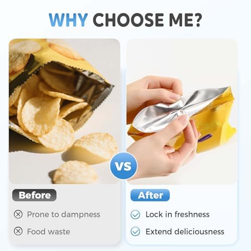 2-in-1 Mini Bag Sealer with Cutter & Magnet, Rechargeable Portable Resealer for Snack & Food Storage, Handheld Heat Seal Machine, 2pcs White Chips Sealing Device