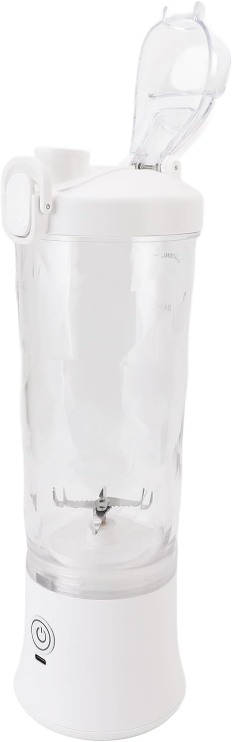 Portable Blender, 600ml 18000RPM USB C Rechargeable Mini Juicer Cup with Stainless Steel Blades and RGB Light, for Travel Gym Outdoor Sports