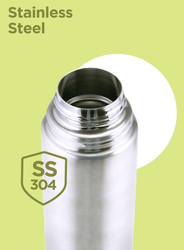 Milton Thermosteel Flip Lid 750, Double Walled Vacuum Insulated Thermos 750 ml | 25 oz | 24 Hours Hot and Cold Water Bottle with Cover, Stainless Steel, BPA Free, Leak Proof | Silver