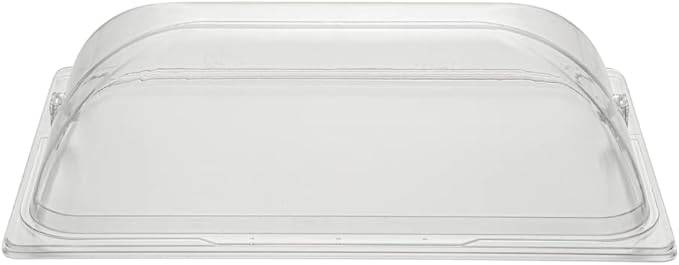Restaurantware Cater Tek 21 Inch Polycarbonate Plate Cover 1 Shatterproof Dish Cover - Dishwashable For 21 Inch Plates Clear Plastic Tray Cover Flap Handle Design Endures Up To 210F
