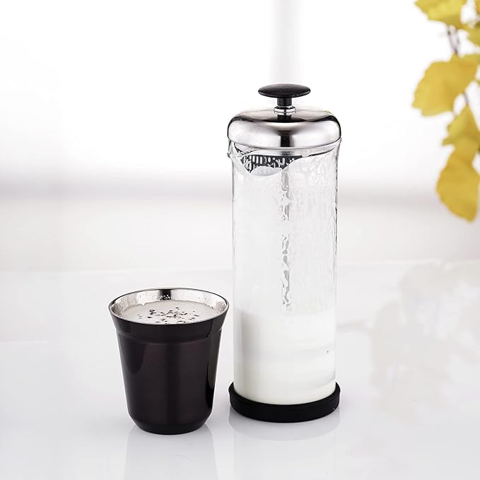Easyworkz Stainless Steel Espresso Cup 2pcs Set Double Wall 2.5 oz, Bundled Espresso Steaming Pitcher Stainless Steel 15 oz Coffee Frothing Picther Milk Jug Cappuccino Latte Art Cup