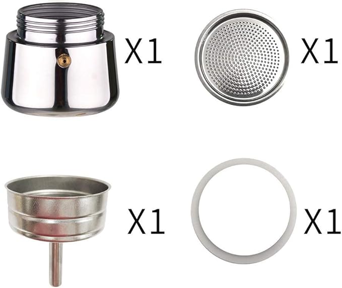 YOLIFE Mini Stovetop Espresso Maker, Induction Small Moka Pot for Italian Coffee, Cappuccino and Latte, Stainless Steel,4 Espresso Cup (1 Cup= 50ml) (200ml / 7oz)