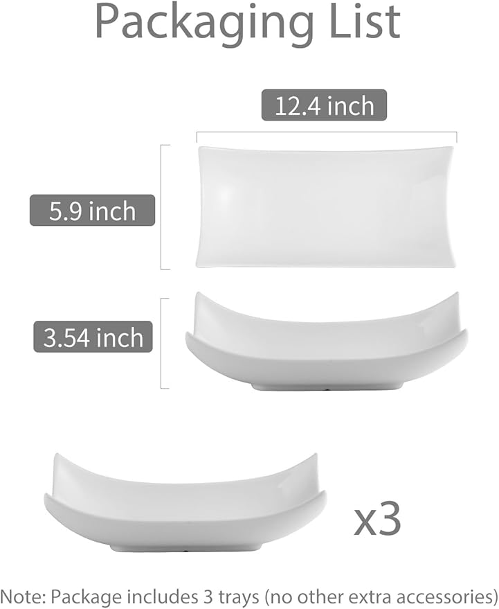 LAUCHUH Serving Platters, Porcelain Decorative Bowl White Serving Dishes for Entertaining Decorative Centerpiece Deep Bowl Set Set of 3, 12-Inch for Easter, Mother's Day Party